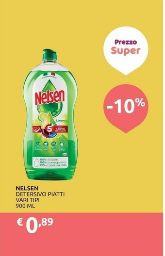 PiùMe Nelsen Detersivo Piatti 900 Ml offerta