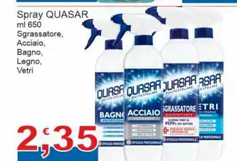 Sidis Quasar Spray 650 ml Sgrassatore Acciaio, Bagno,Legno,Vetri offerta