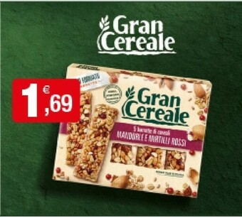 Iperal Gran Cereale - Barrette di Cereali Mandorle e Mirtilli Rossi 135 g(ml) offerta