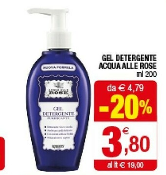 Iperal Roberts Gel Detergente Acqua Alle Rose offerta