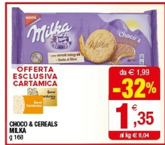 Iperal Milka Choco & Cereals offerta