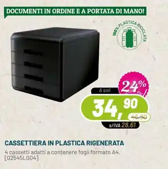 Cassettiera in Plastica Rigenerata