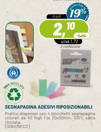 Segnapagina Adesivi Riposizionabili