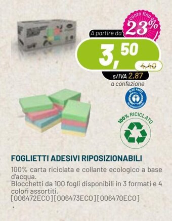 Foglietti Adesivi Riposizionabili