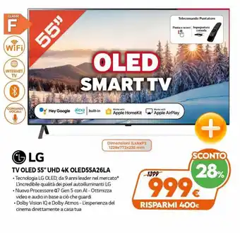 LG TV OLED 55" UHD 4K OLED55A26LA