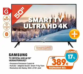 Gaer Samsung TV Crystal UHD 4K 50" UE50AU7090UXZT offerta