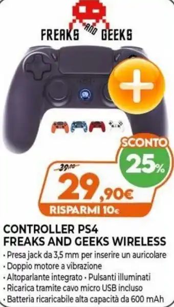 Gaer Controller PS4 Freaks and Geeks Wireless offerta