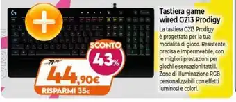 Logitech Tastiera game wired G213 Prodigy