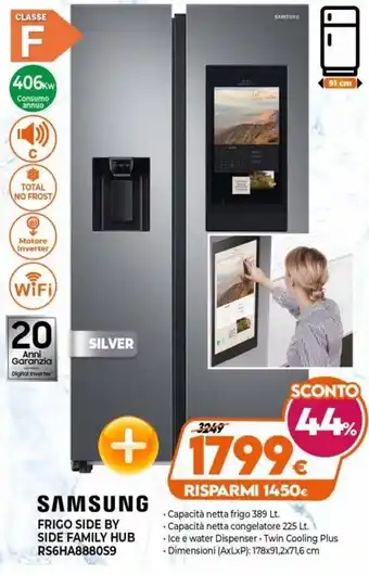 Gaer Samsung Frigo Side by Side Family Hub RS6HA8880S9 offerta