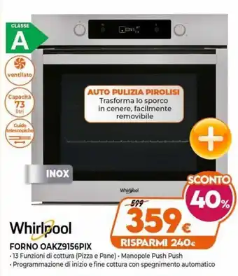Gaer Whirlpool Forno OAKZ9156PIX offerta