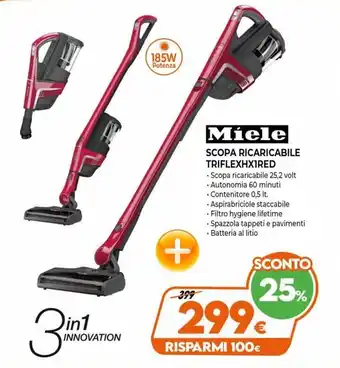 Gaer Miele Scopa Ricaricabile Triflexhx1red offerta