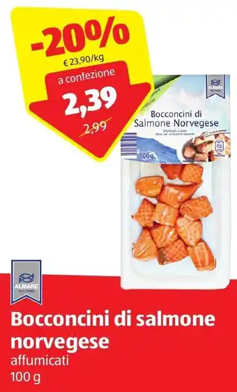 ALDI Almare Bocconcni di salmone norvegese 100 g offerta