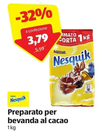 ALDI Nestlé Nesquik Preparato per bevanda al cacao 1 kg offerta