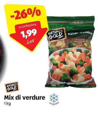 ALDI Nature's Gold Mix di Verdure 1 kg offerta