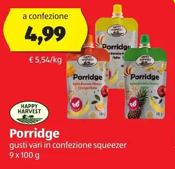 ALDI Happy Harvest Porridge 9 x 100 g offerta