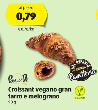 ALDI Pan del Di Croissant vegano gran farro e melograno 90 g offerta