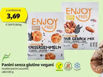 ALDI Enjoy Free! Panini senza glutine vegani 480/330 g offerta