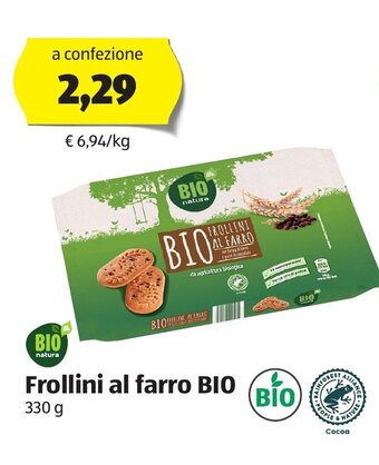 ALDI Bio natura Frollini al farro BIO 330 g offerta
