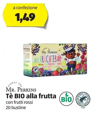 ALDI Mr. Perkins Tè BIO alla frutta 20 bustine offerta