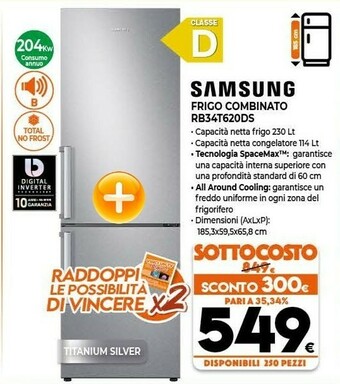 Expert Samsung RB34T620DSA Frigorifero Con Congelatore Libera Installazione 340 L D Argento offerta