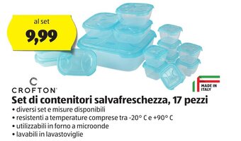 ALDI Crofton Set di contenitori salvafreschezza, 17 pezzi offerta