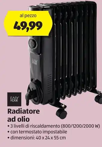 ALDI Easy Home Radiatore ad olio 40 x 24 x 55 cm offerta