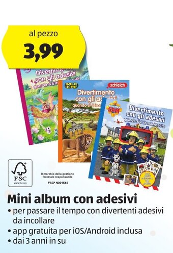 ALDI Mini album con adesivi offerta