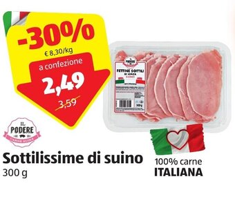 ALDI Il Podere Sottilissime di suino 300 g offerta
