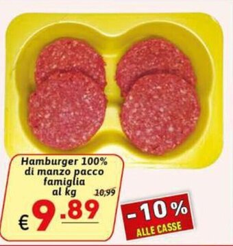 Ipercarni Hamburger 100% di manzo pacco famiglia al kg offerta
