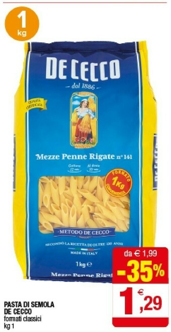 Iperal De Cecco Pasta Di Semola offerta