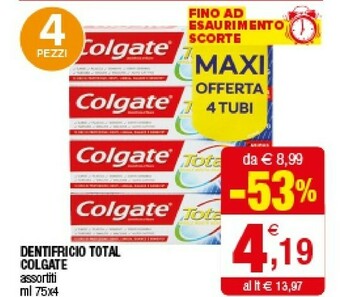Iperal Colgate Dentifricio Total offerta