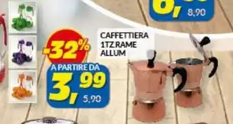 Risparmio Casa Caffettiera 1 tz rame allum offerta
