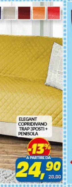 Risparmio Casa Elegant copridivano trap 3 posti + penisola offerta