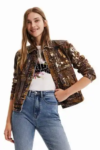 Desigual Saldi giacca di jeans trucker metallizzata offerta