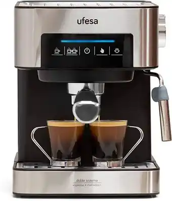 Ufesa ce7255 -macchina espresso per caffè macinato o cialde e cappuccini, touch screen, vaporizzatore regolabile, macchina...