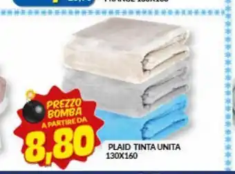 Risparmio Casa Plaid tinta unita 130 x 160 offerta