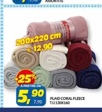 Risparmio Casa Plaid coral fleece tu 130 x 160 offerta