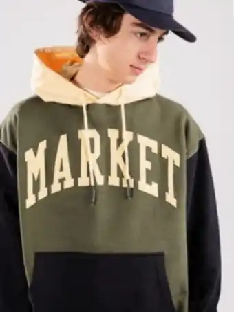 Market colorblock felpa con cappuccio