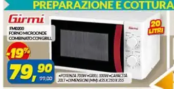 Risparmio Casa Forno a microonde combinato congrill girmi offerta