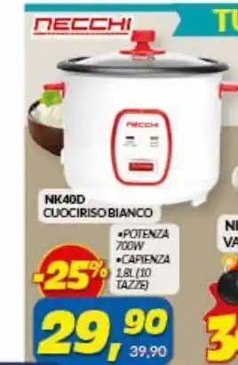Risparmio Casa Necchi nk 40 d cuciriso bianco potenza 700 capacita 1.8 l ( 10 tazze ) offerta
