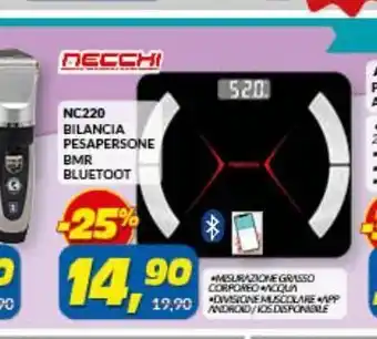 Risparmio Casa Bilancia pesapersone bmr bluetoot nc220 necchi offerta