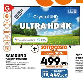 Parente Expert Samsung TV Led 55" UE55AU8070 offerta