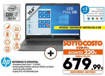 Parente Expert hp Notebook 15-DW1075NL offerta