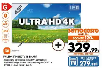 Parente Expert Xiaomi TV Led 43" MiledTV 4S Smart offerta