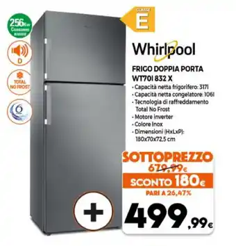 Whirlpool Frigo Doppia Porta WT70I 832 X