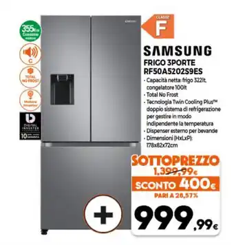 Parente Expert Samsung Frigo 3Porte RF50A5202S9ES offerta
