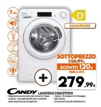 Parente Expert Candy Lavatrice CSS4137TE111 offerta