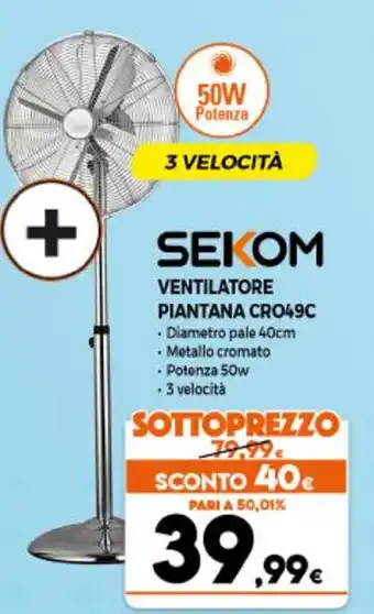 Sekom Ventilatore Piantana CRO49C