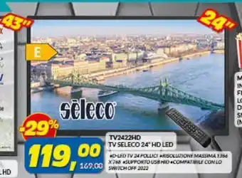 Risparmio Casa Tv 2422hd tv seleco 24 '' hd led offerta