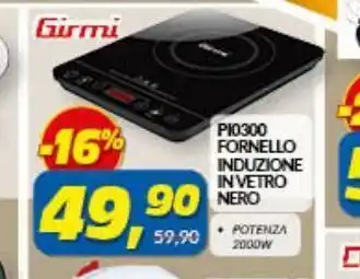 Fornello induzione in vetro nero pi0300